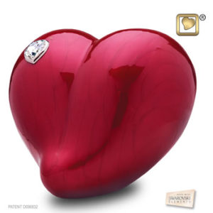 Love heart urn red