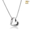 Leaning Heart (Silver-Two Tone) Ash Pendant